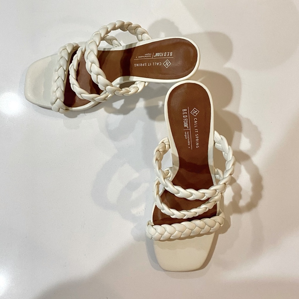 Call it Spring braided heeled sandals, size 6, never worn